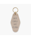 Hot Girls Hit Curbs Keychain product view on a white background