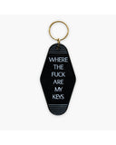 Where the Fuck Are My Keys Keychain product view on a white background