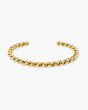 Echo Cuff, a textured rope-style 18K Gold PVD open cuff bracelet.