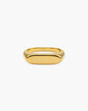 Polished gold-tone Gretchen Ring with a broad sculptural swooping face.