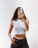 Model wearing the heather-gray I’m Not Like Other Girls, I’m Worse cropped tank.