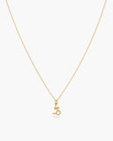 Gold-tone Capricorn zodiac pendant necklace on a fine adjustable chain.