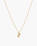 Gold-tone Sagittarius zodiac pendant necklace on a fine adjustable chain.